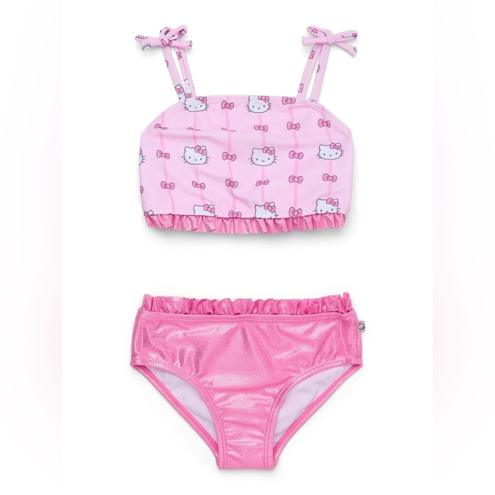 Hello Kitty Toddler Girl Shimmer Tankini Two-Piece Swimsuit